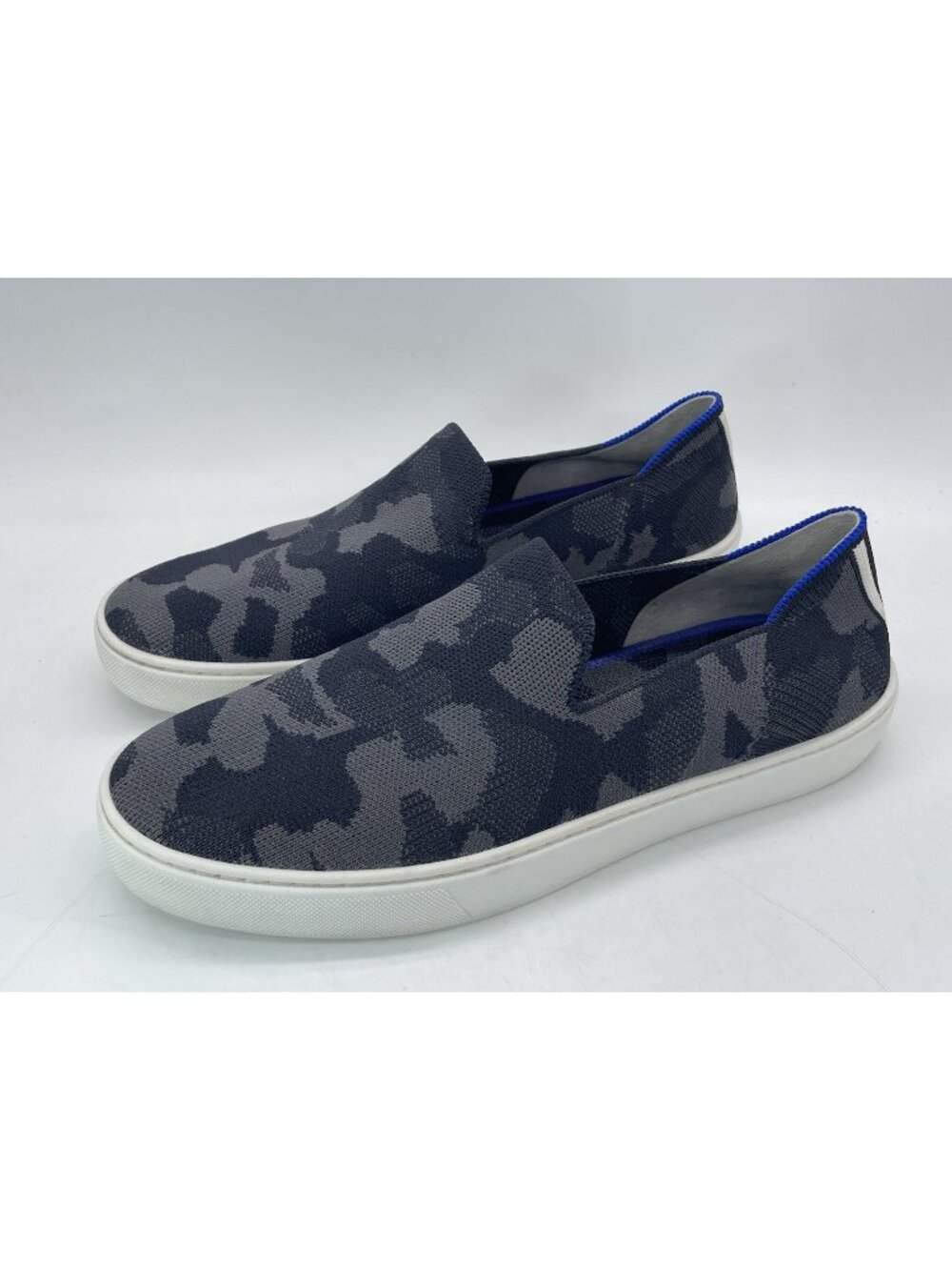 Rothy’s The Original Slip-On Sneaker Black Grey Camo Knit Shoes Women’s 9.5